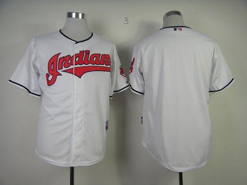 Indians Blank White Cool Base Stitched MLB Jersey - Click Image to Close